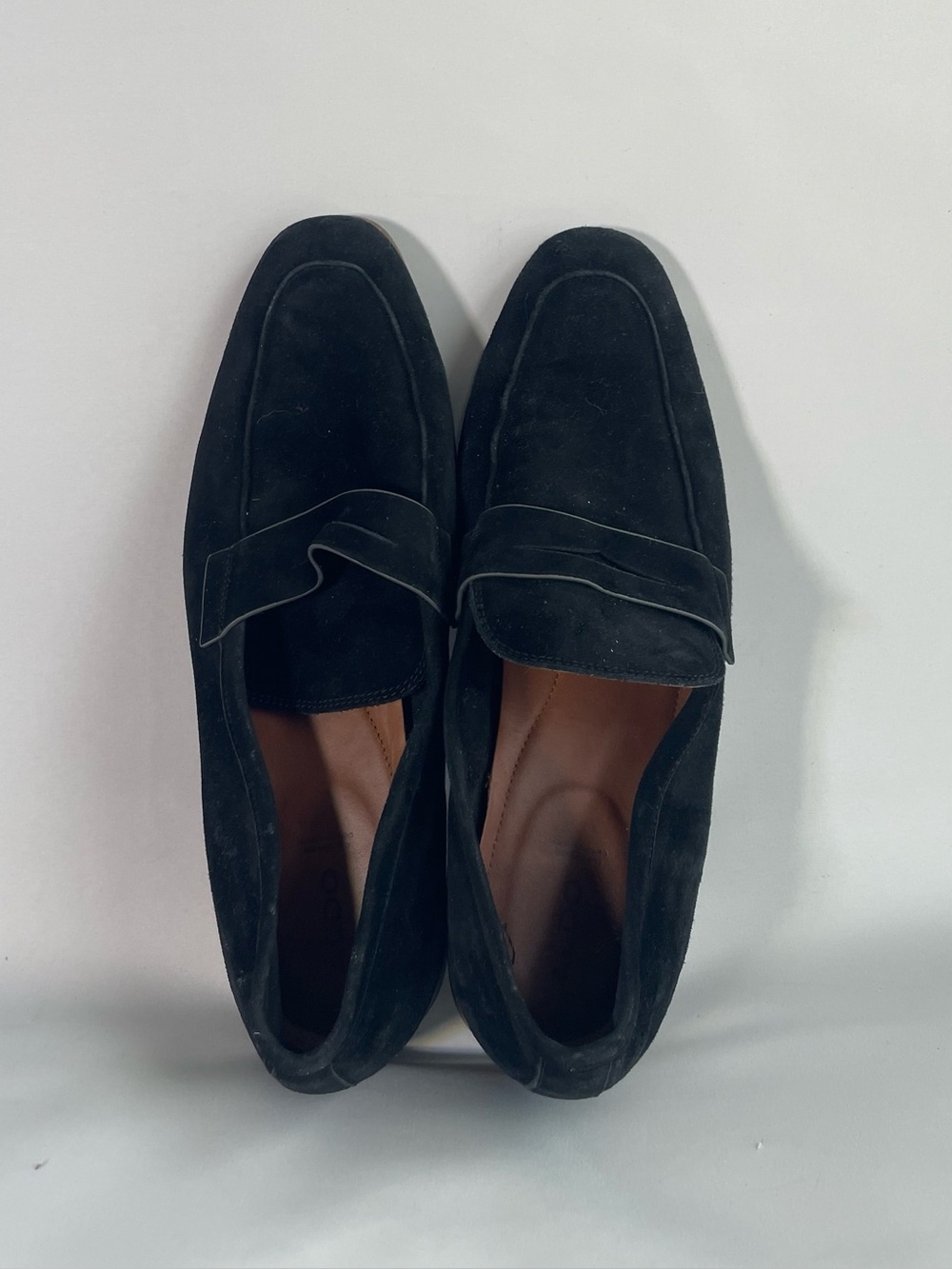 Aldo Black Suede Loafers with Penny Strap